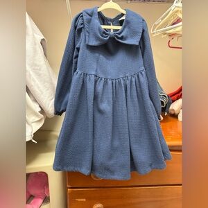 Wonder Nation Navy Kids Dress with Bow Collar